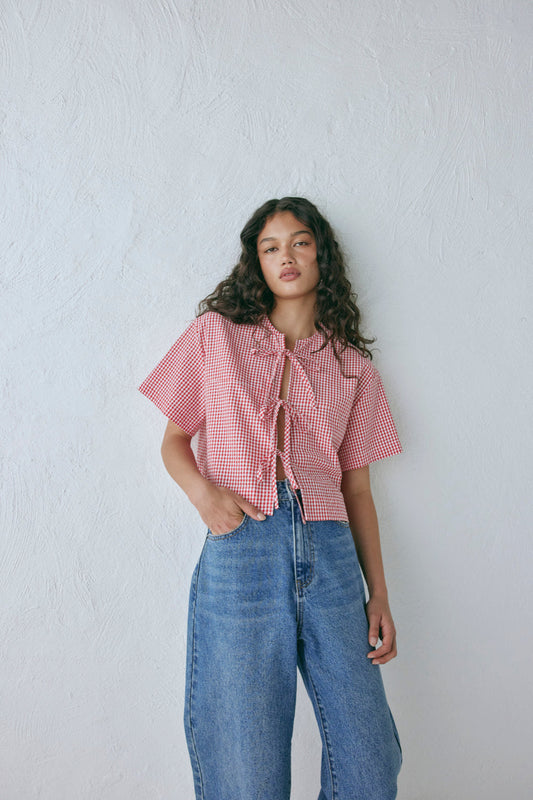 Portia Smock Top Red