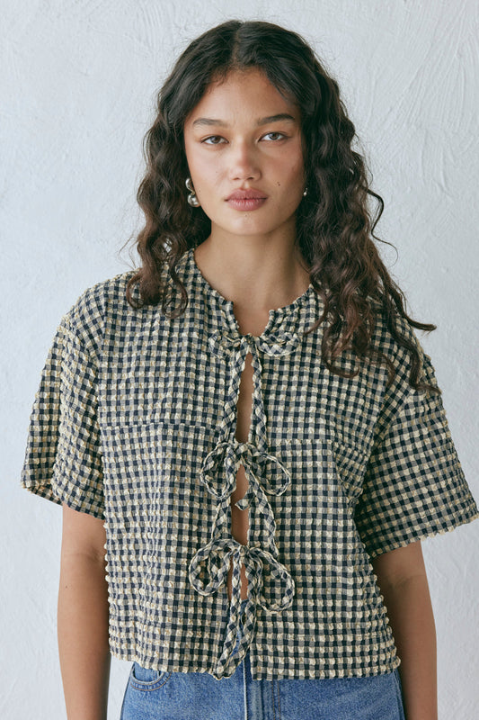 Portia Smock Top Black