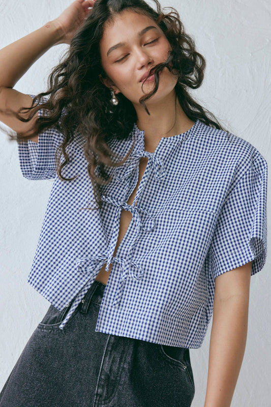 Portia Smock Top Navy