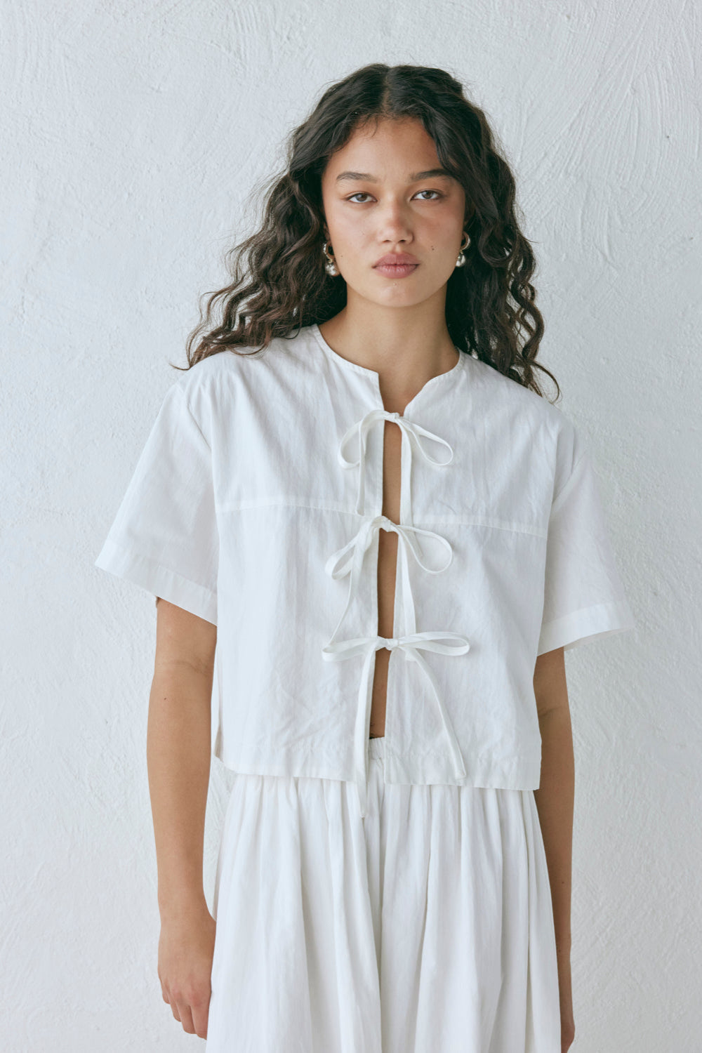 Portia Smock Top White