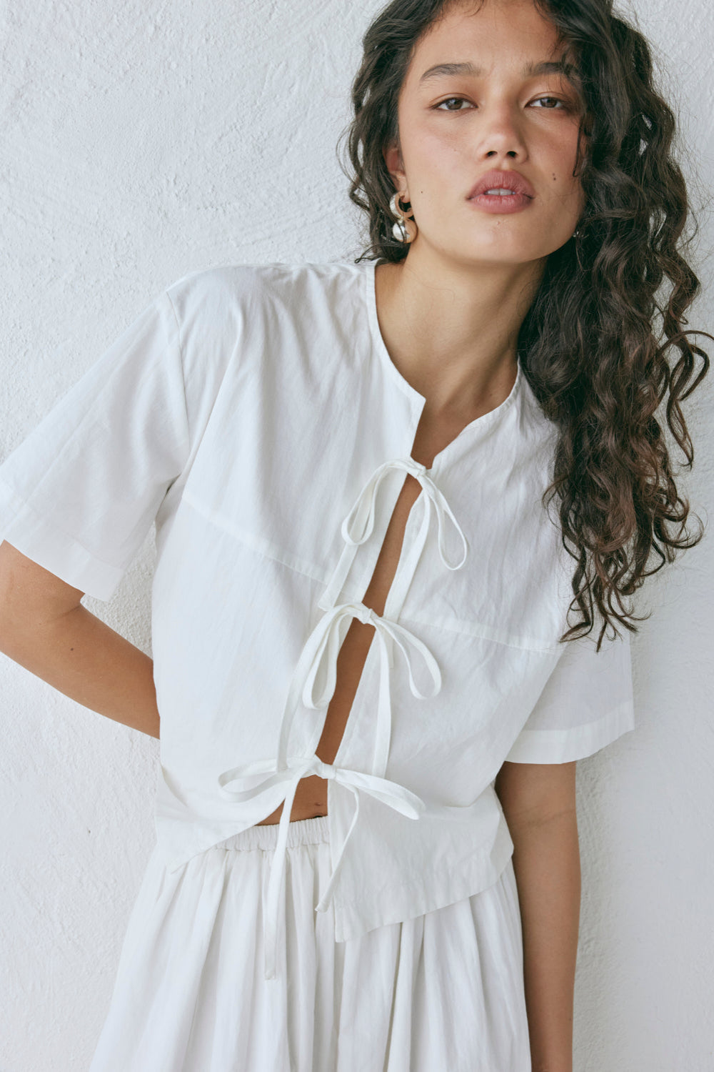 Portia Smock Top White