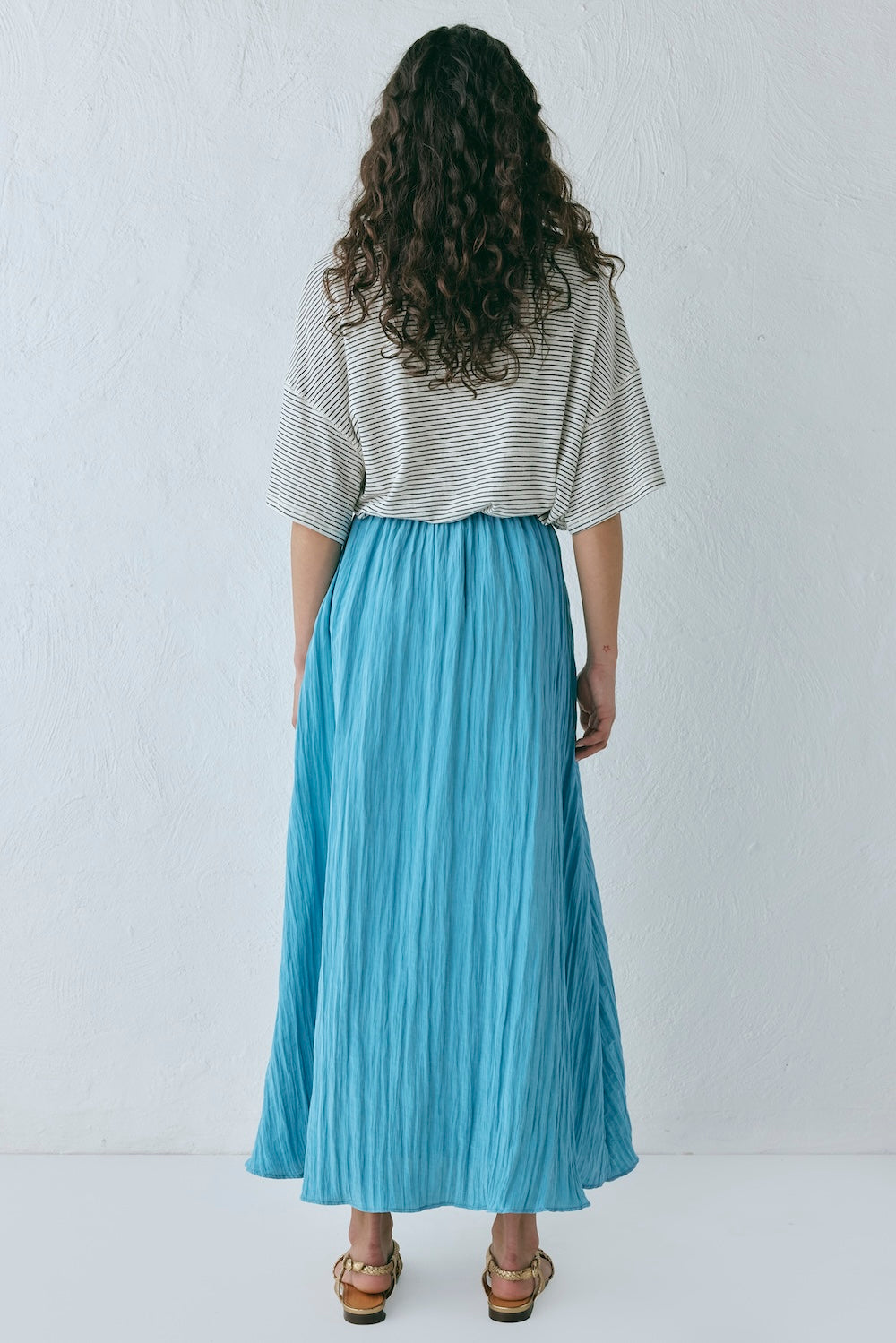 Solara Midi Skirt Aqua Blue
