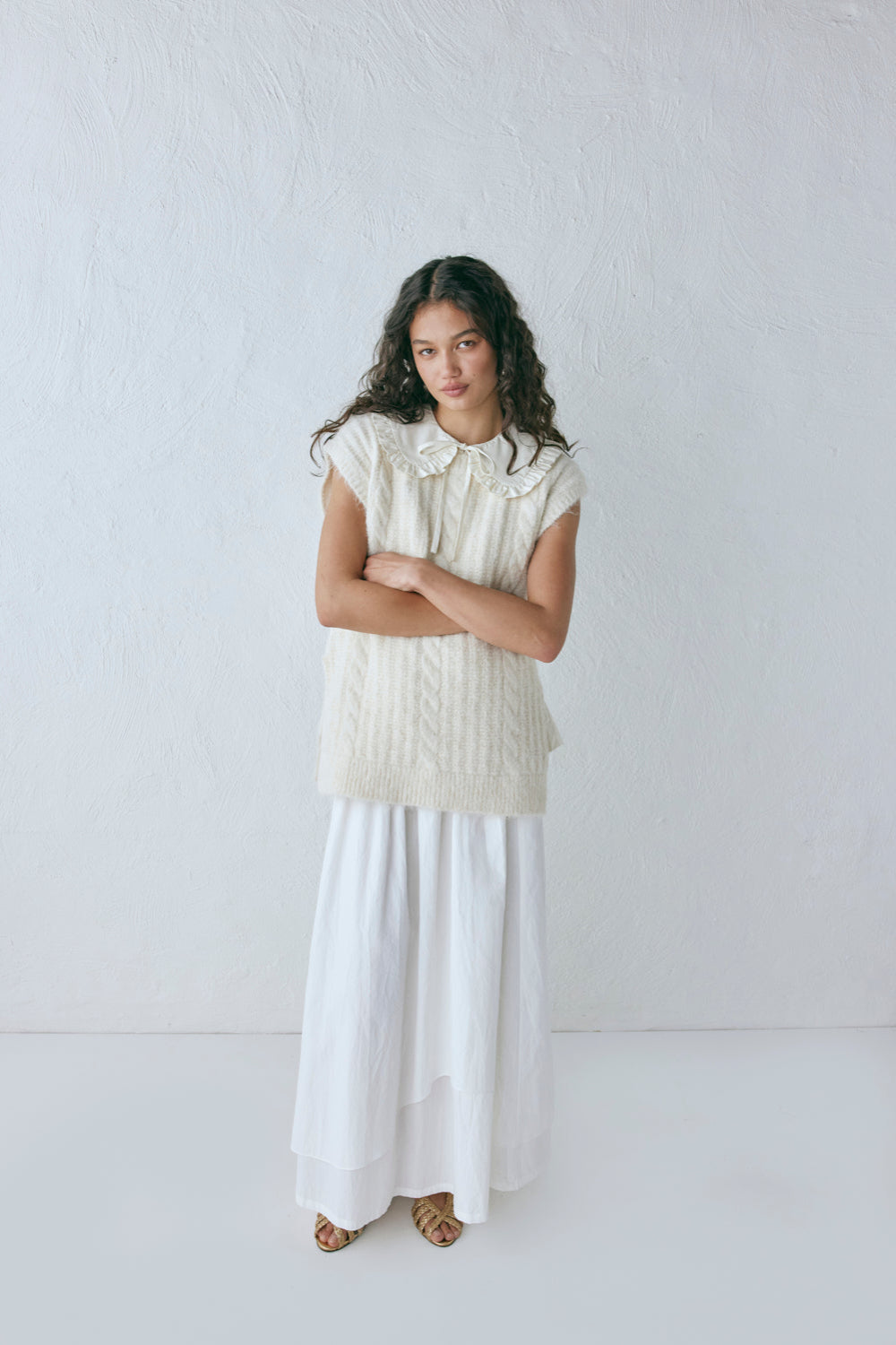 Zita Knit Vest Cream
