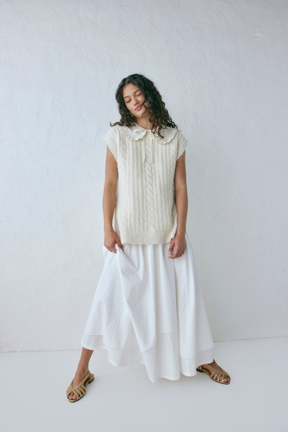 Zita Knit Vest Cream