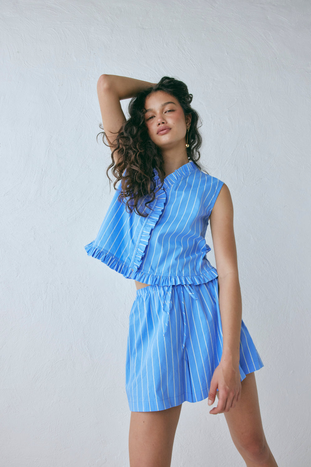 Annika Shorts Cornflower Stripe