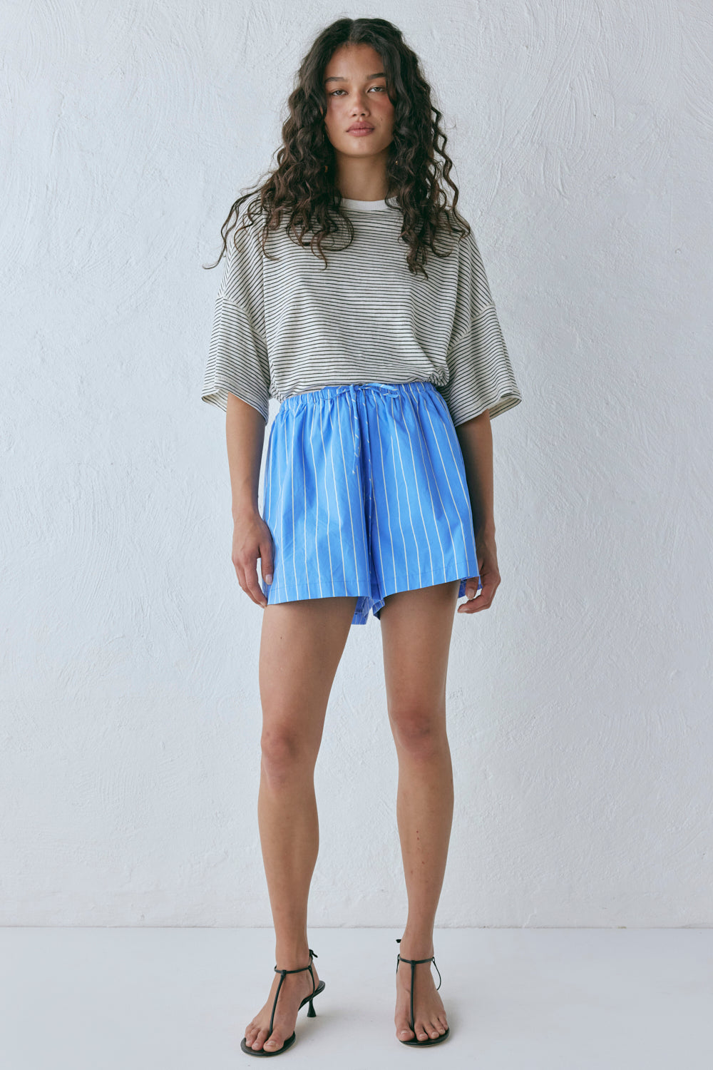 Annika Shorts Cornflower Stripe