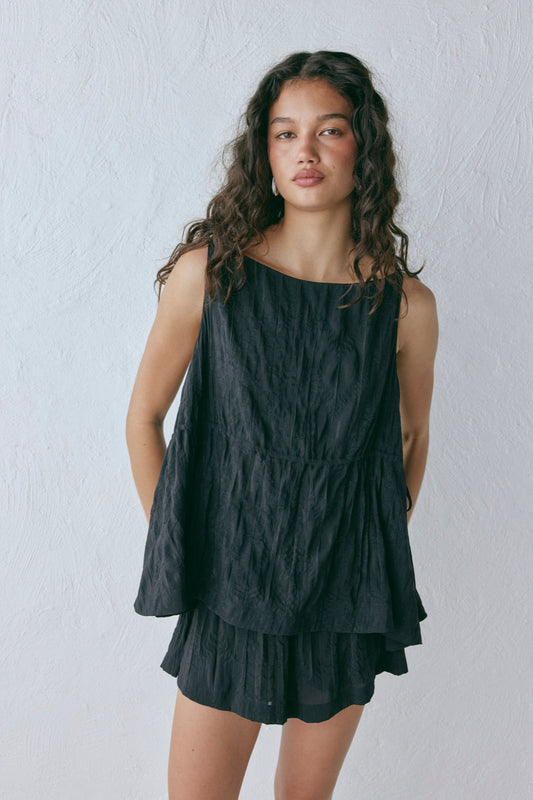 Indi Top Crinkle Black