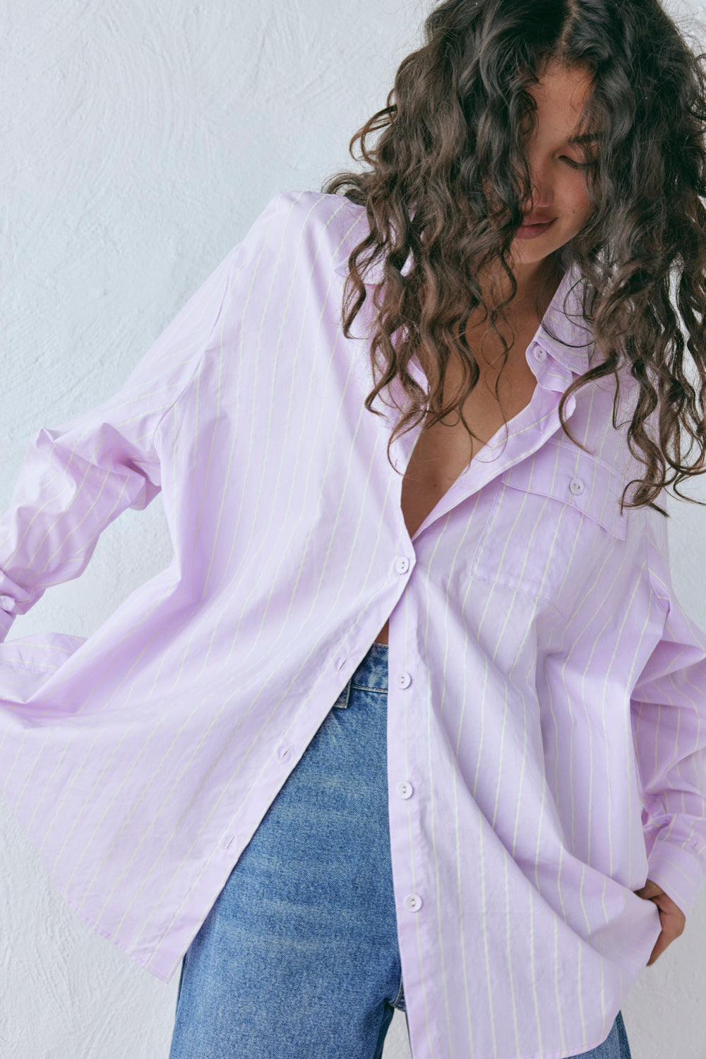 June Shirt Lilac Stripe