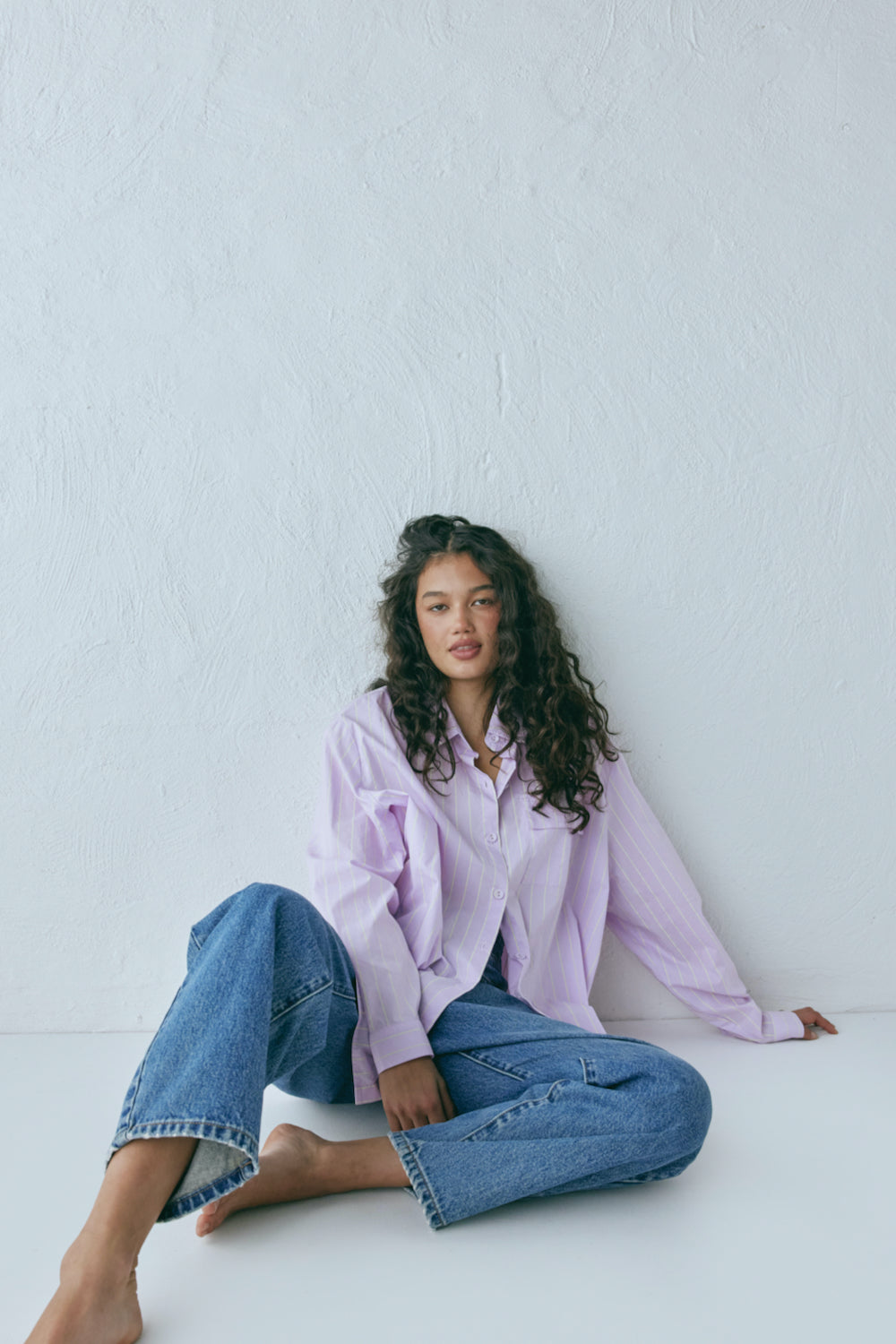 June Shirt Lilac Stripe