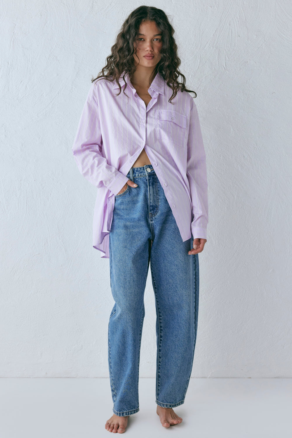 June Shirt Lilac Stripe