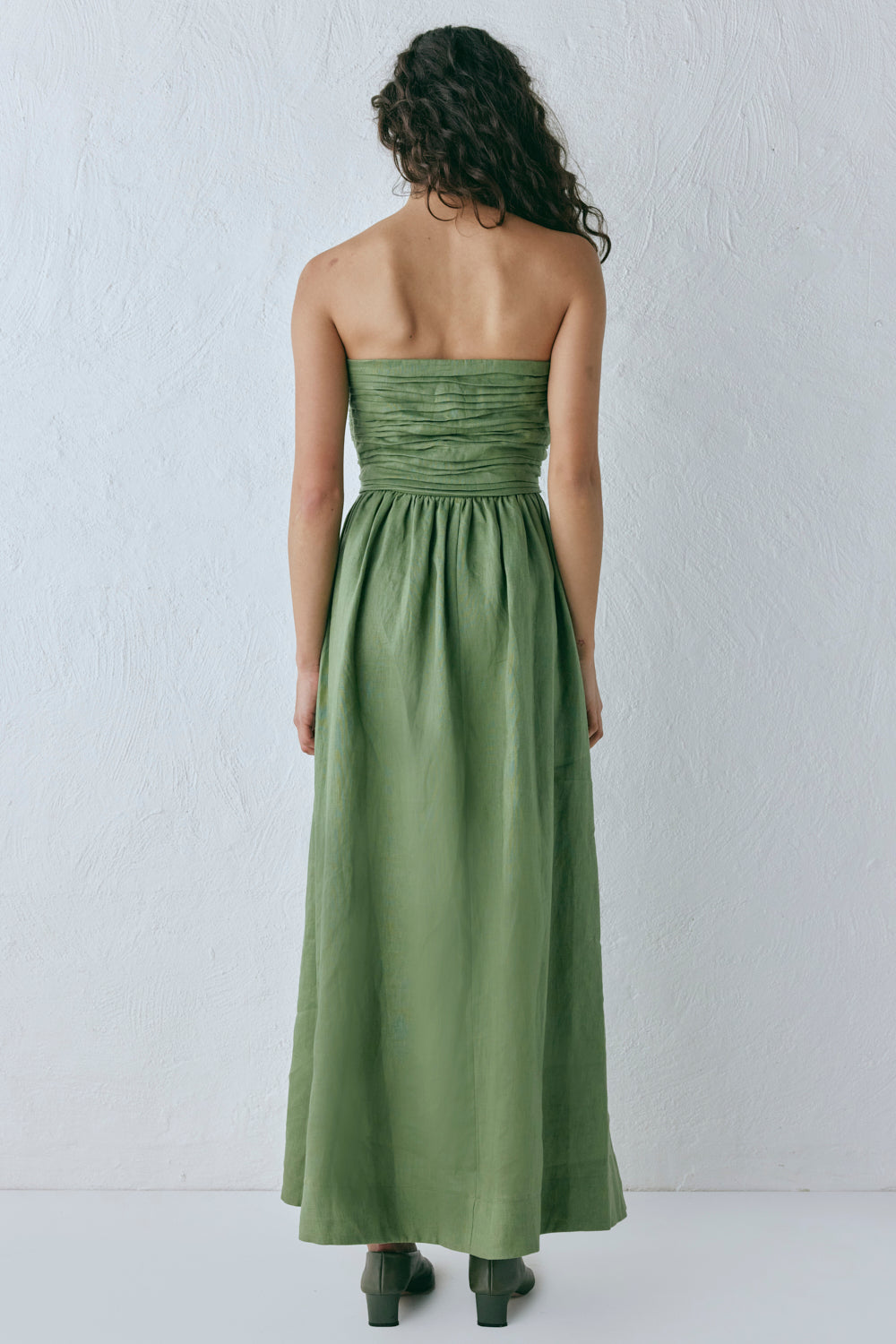 Saint Malo Linen Maxi Dress Olive