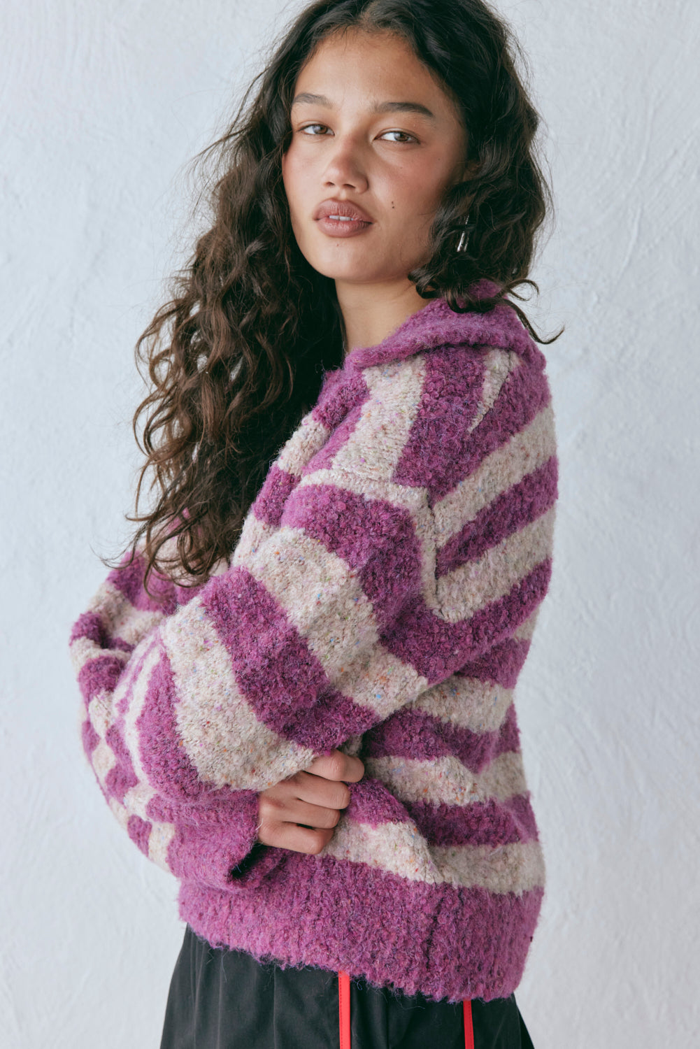 Deana Knit Jumper Purple Stripe