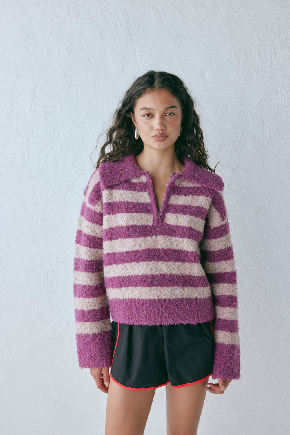 Deana Knit Jumper Purple Stripe