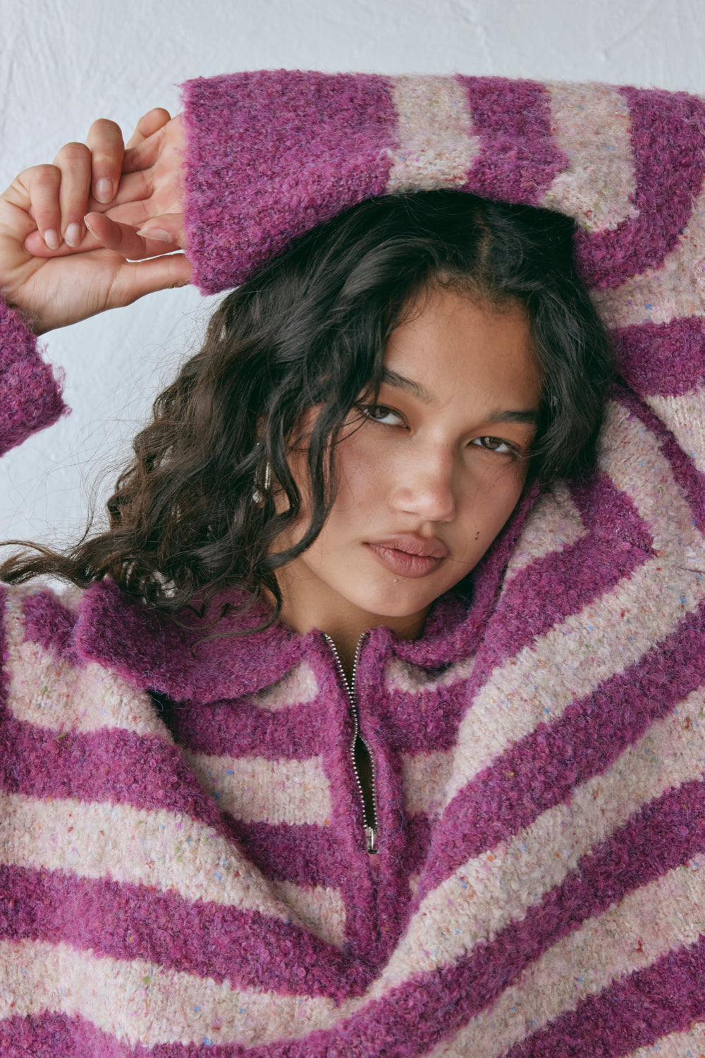 Deana Knit Jumper Purple Stripe