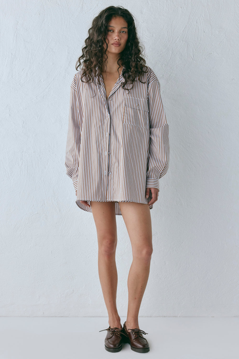 June Shirt Brown Stripe