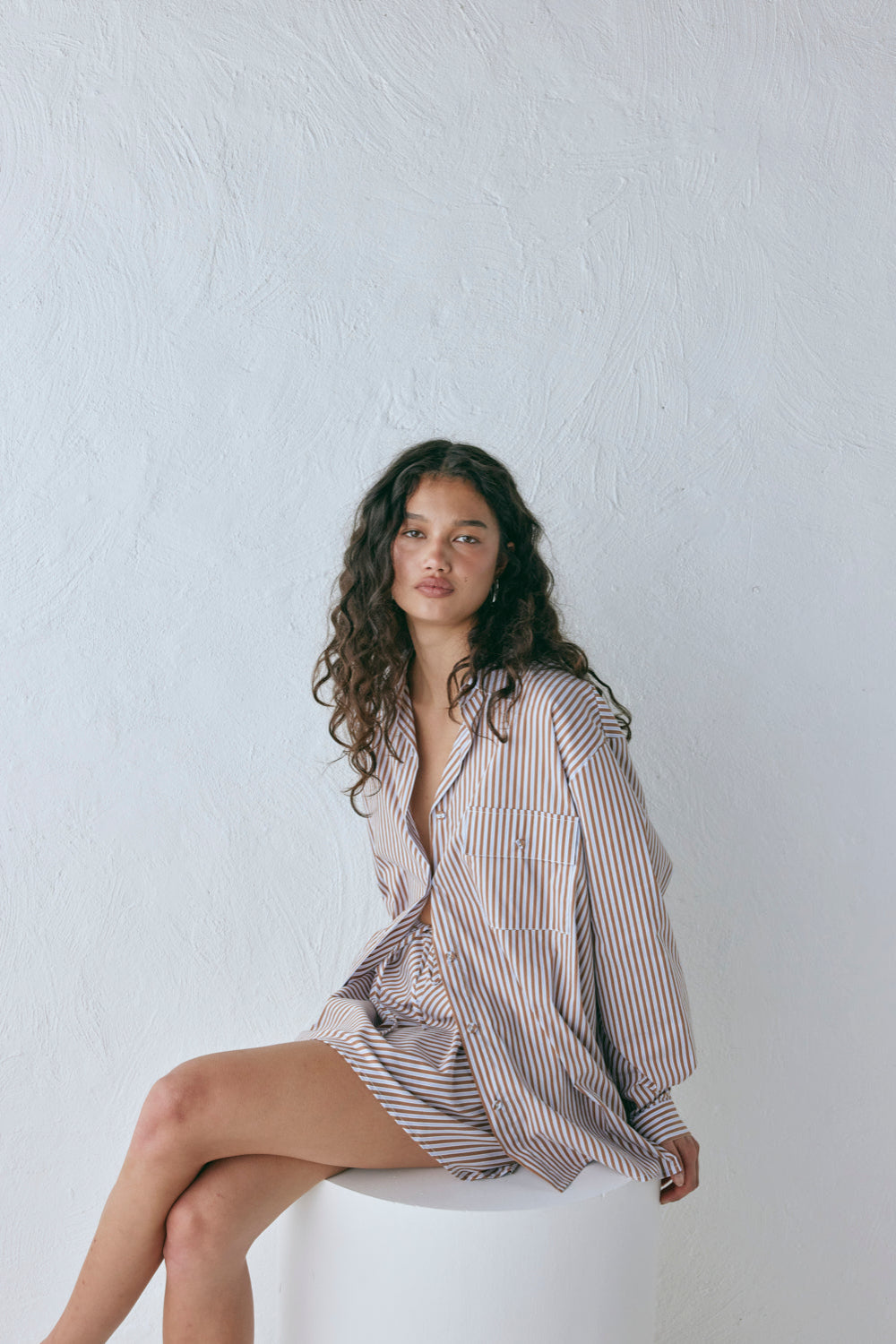 June Shirt Brown Stripe