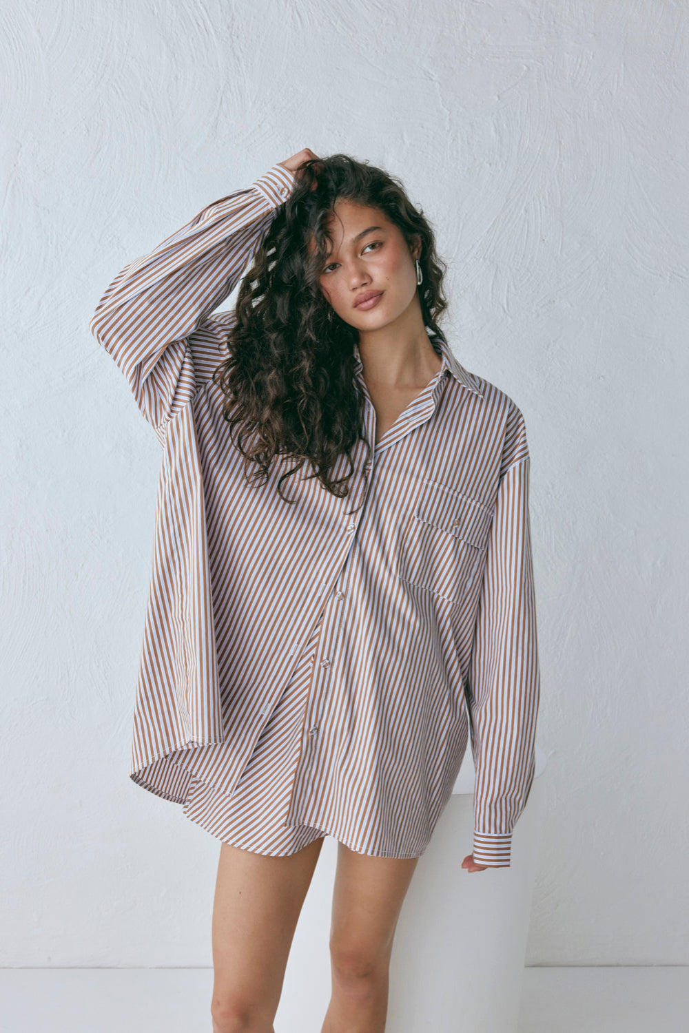 June Shirt Brown Stripe