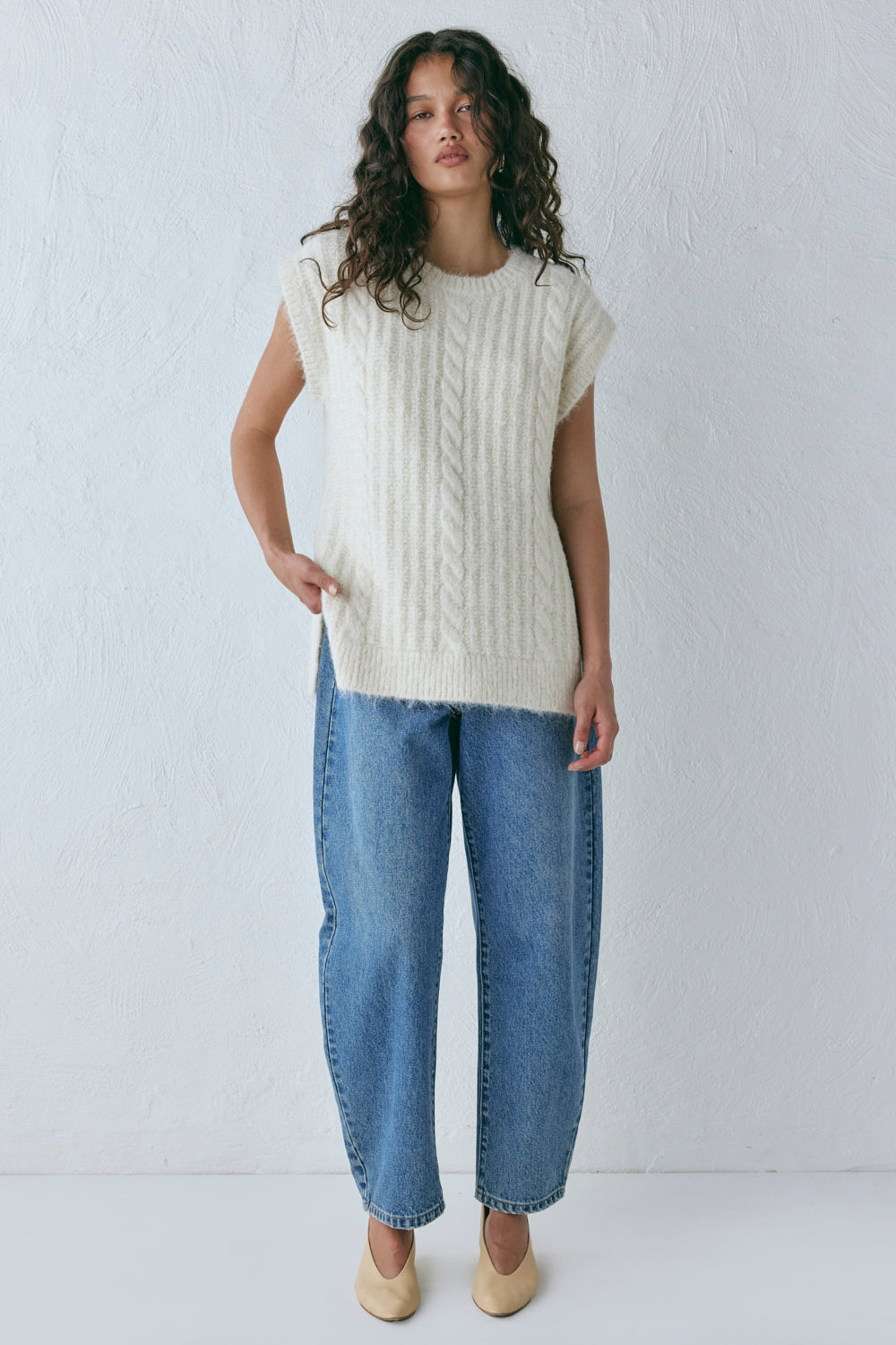 Zita Knit Vest Cream