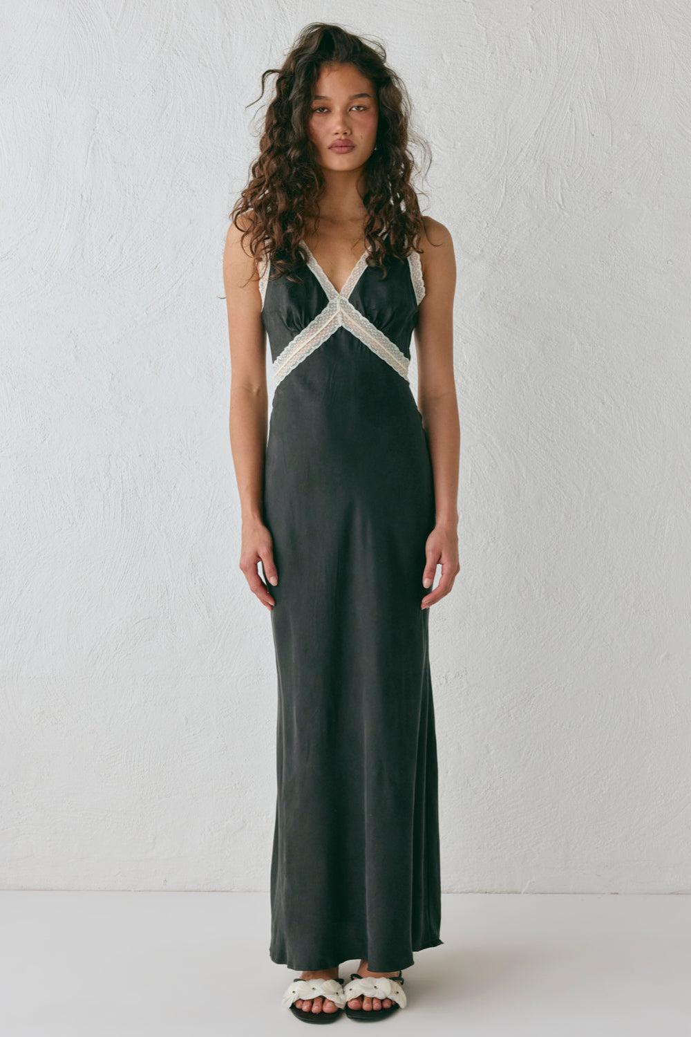Meet Me On The Dance Floor Bias Cut Maxi Dress Black