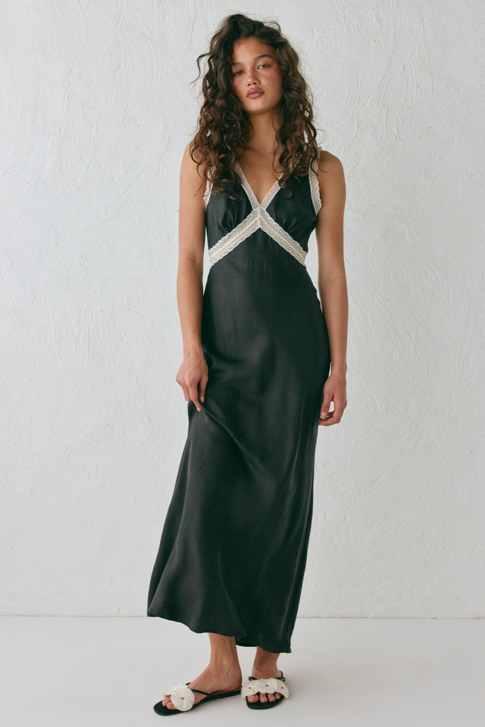 Meet Me On The Dance Floor Bias Cut Maxi Dress Black