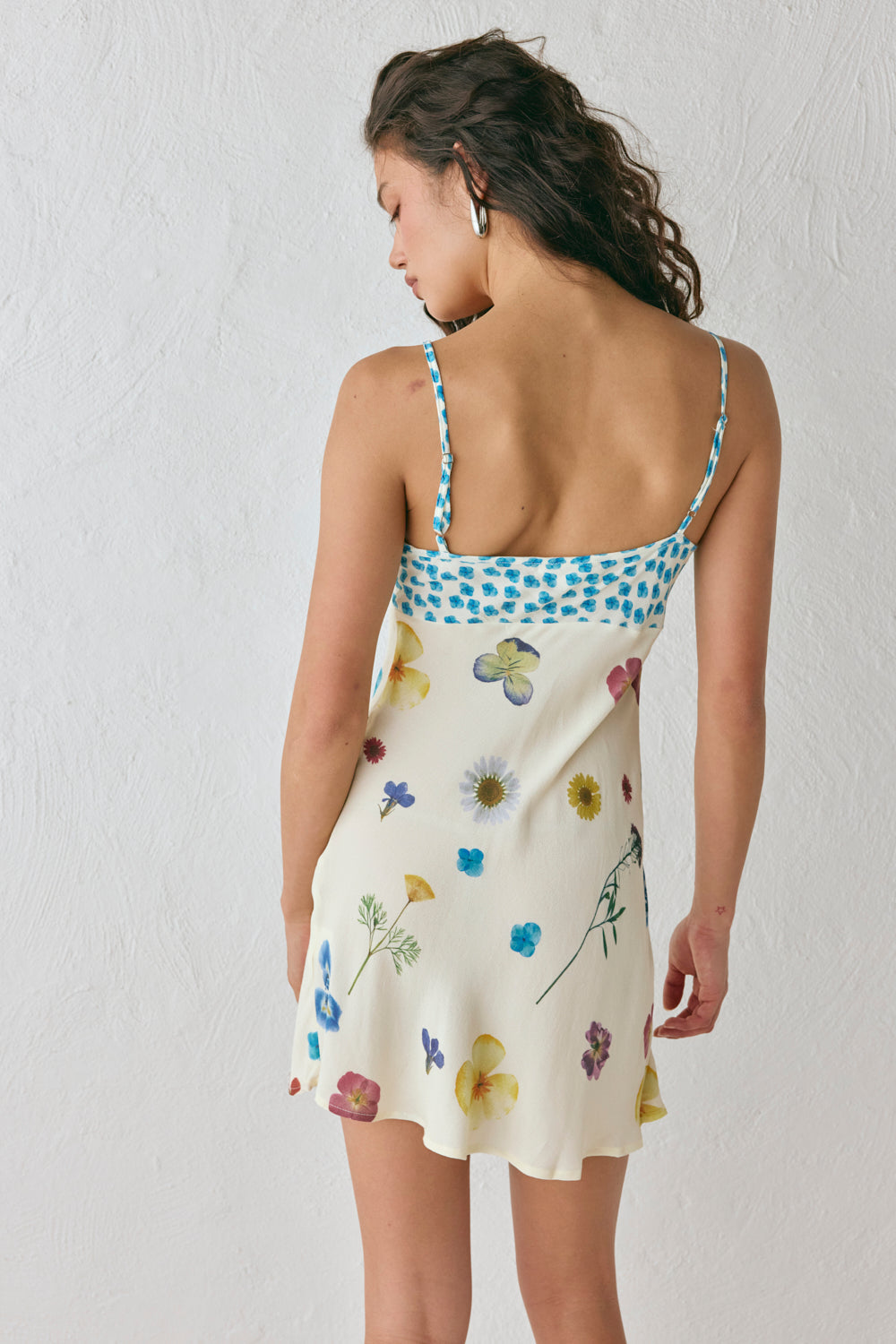 Love Language Bias Cut Mini Dress Floral
