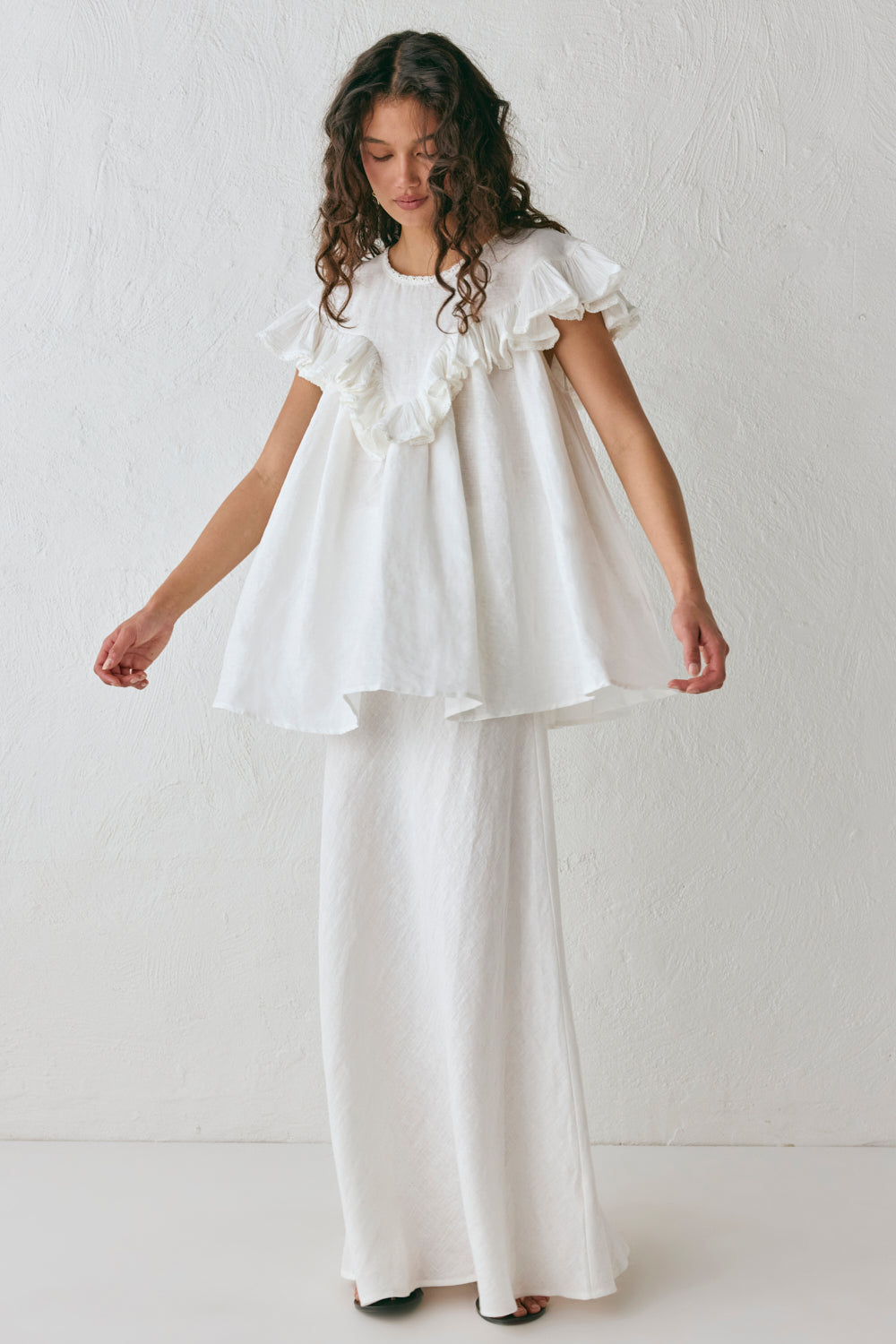 Viola Linen Tunic White