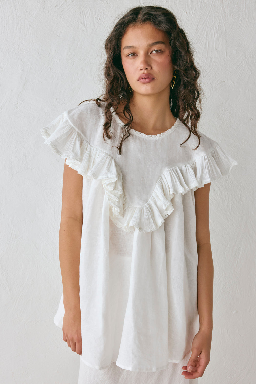 Viola Linen Tunic White
