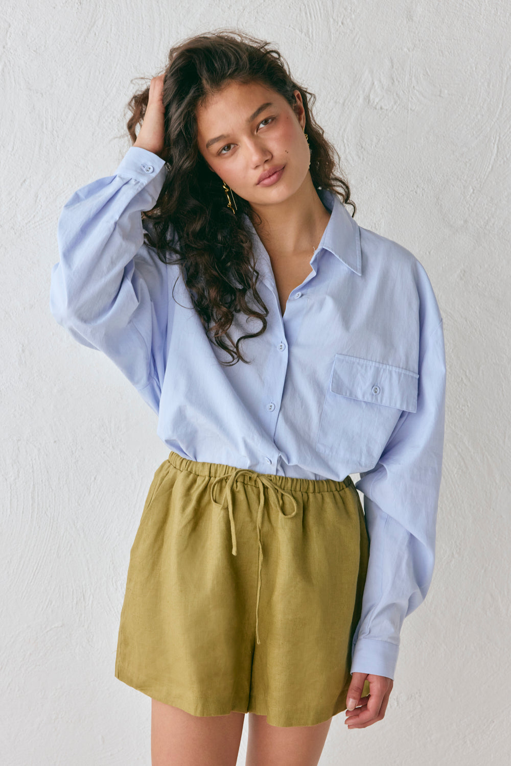 Nettie Linen Shorts Olive
