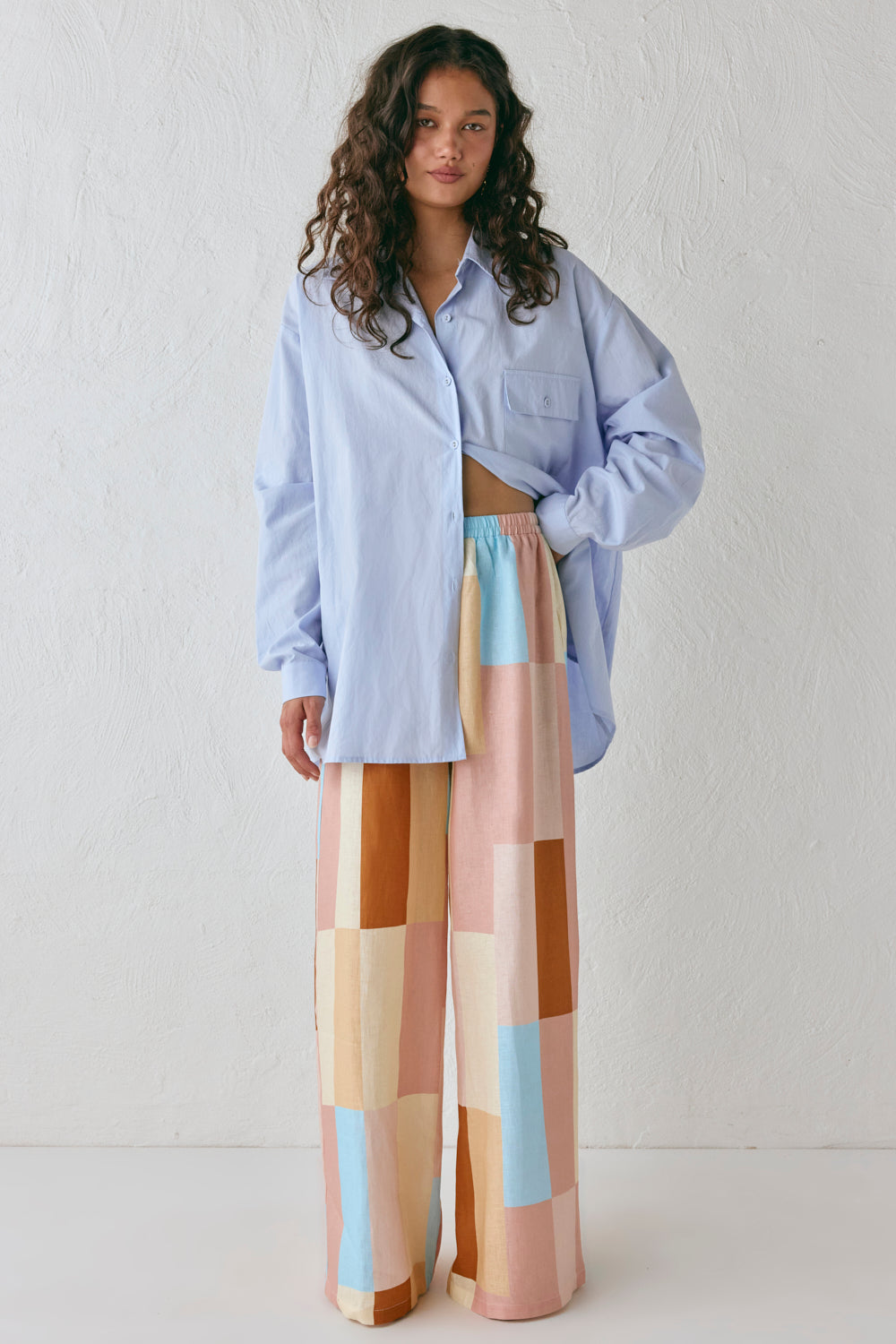 Petra Linen Pants Patchwork