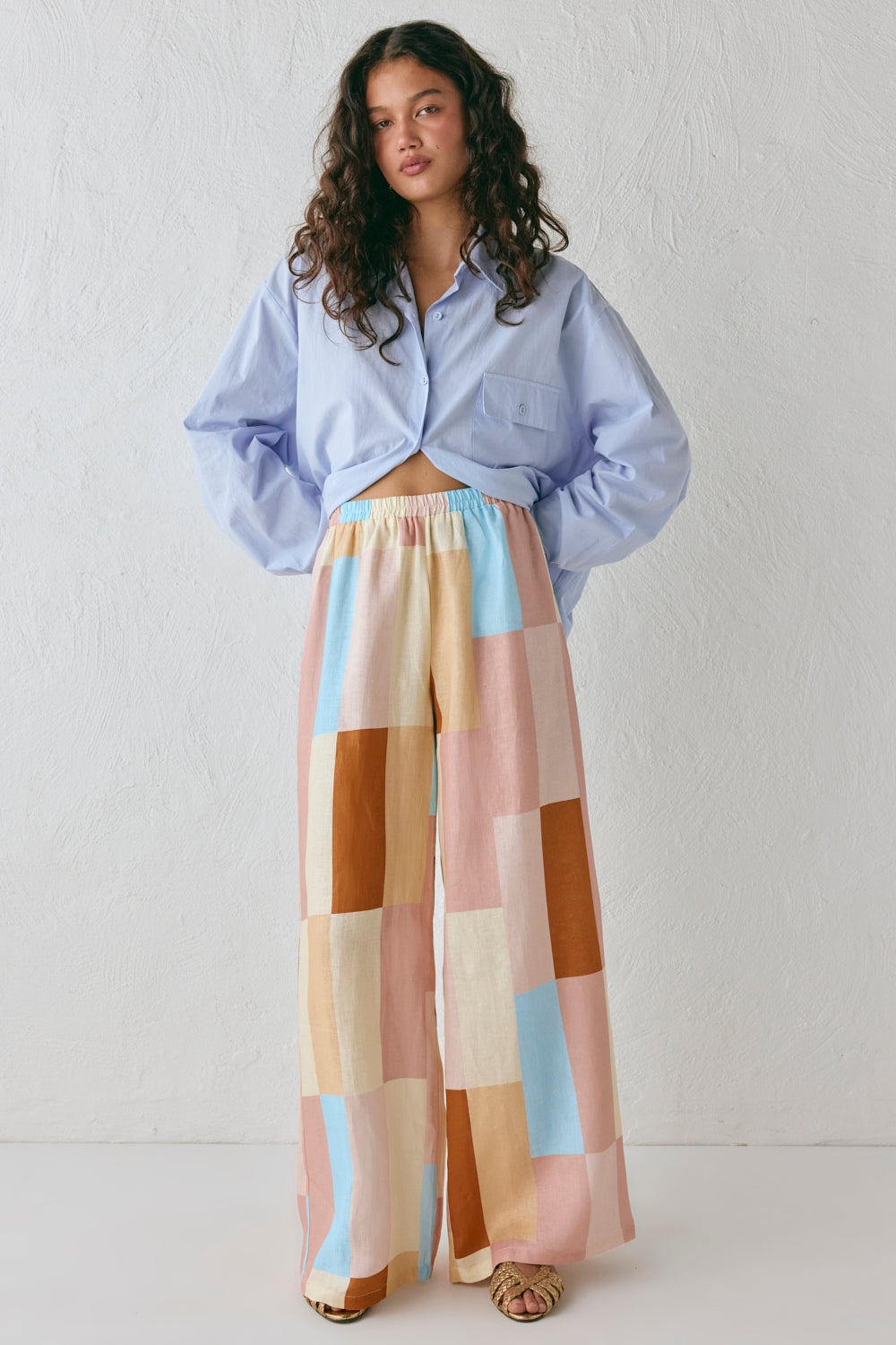 Petra Linen Pants Patchwork