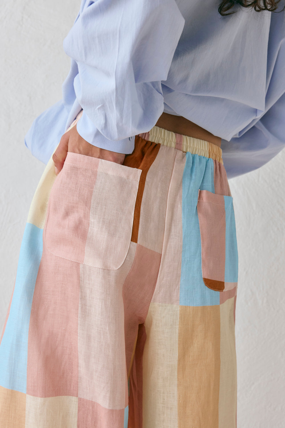 Petra Linen Pants Patchwork