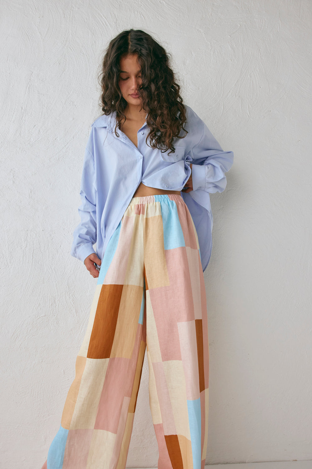 Petra Linen Pants Patchwork