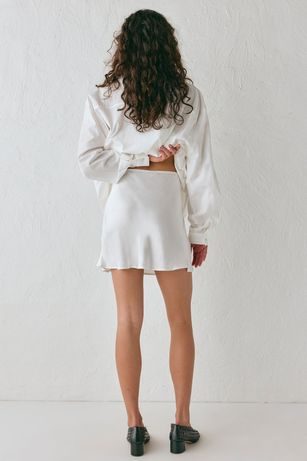 Vintage Lover Bias Cut Mini Skirt White