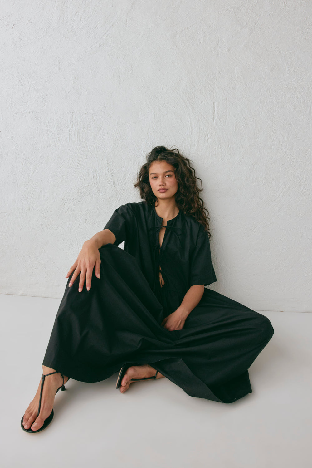 Naomi Smock Maxi Dress Black