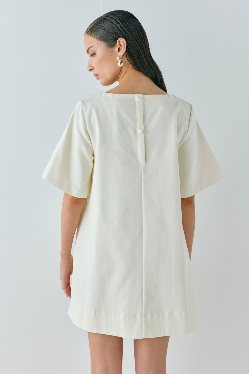 Suki Denim Mini Dress Cream