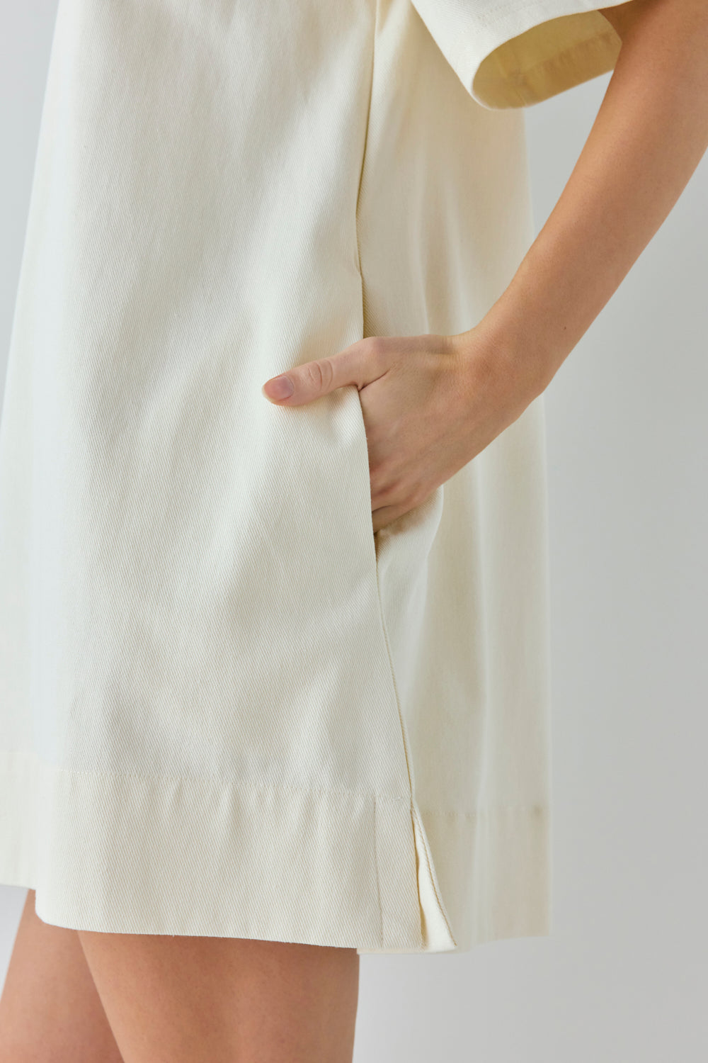 Suki Denim Mini Dress Cream