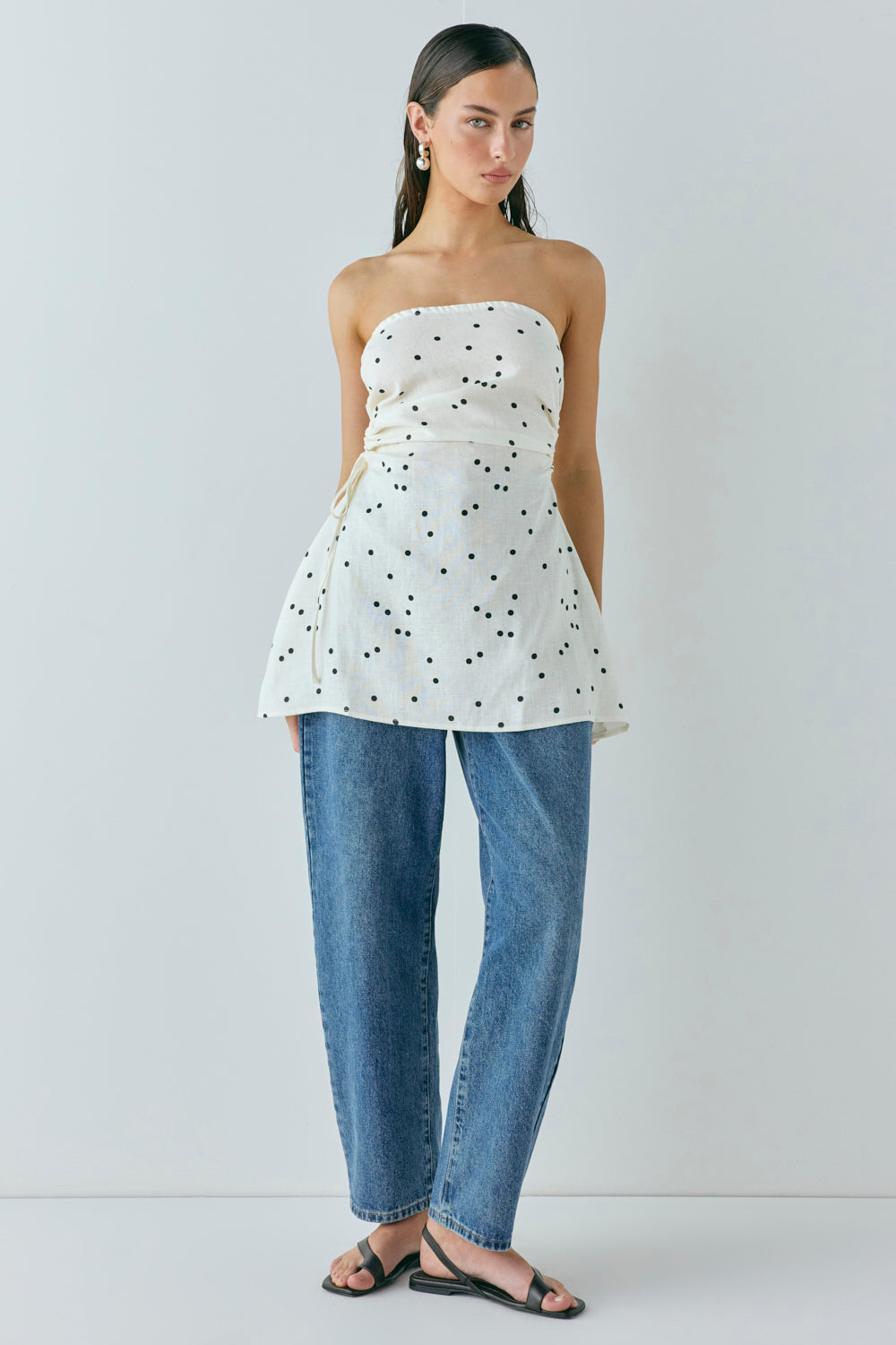 Gaia Linen Mini Dress Dot
