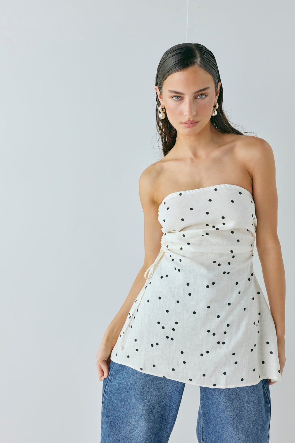Gaia Linen Mini Dress Dot