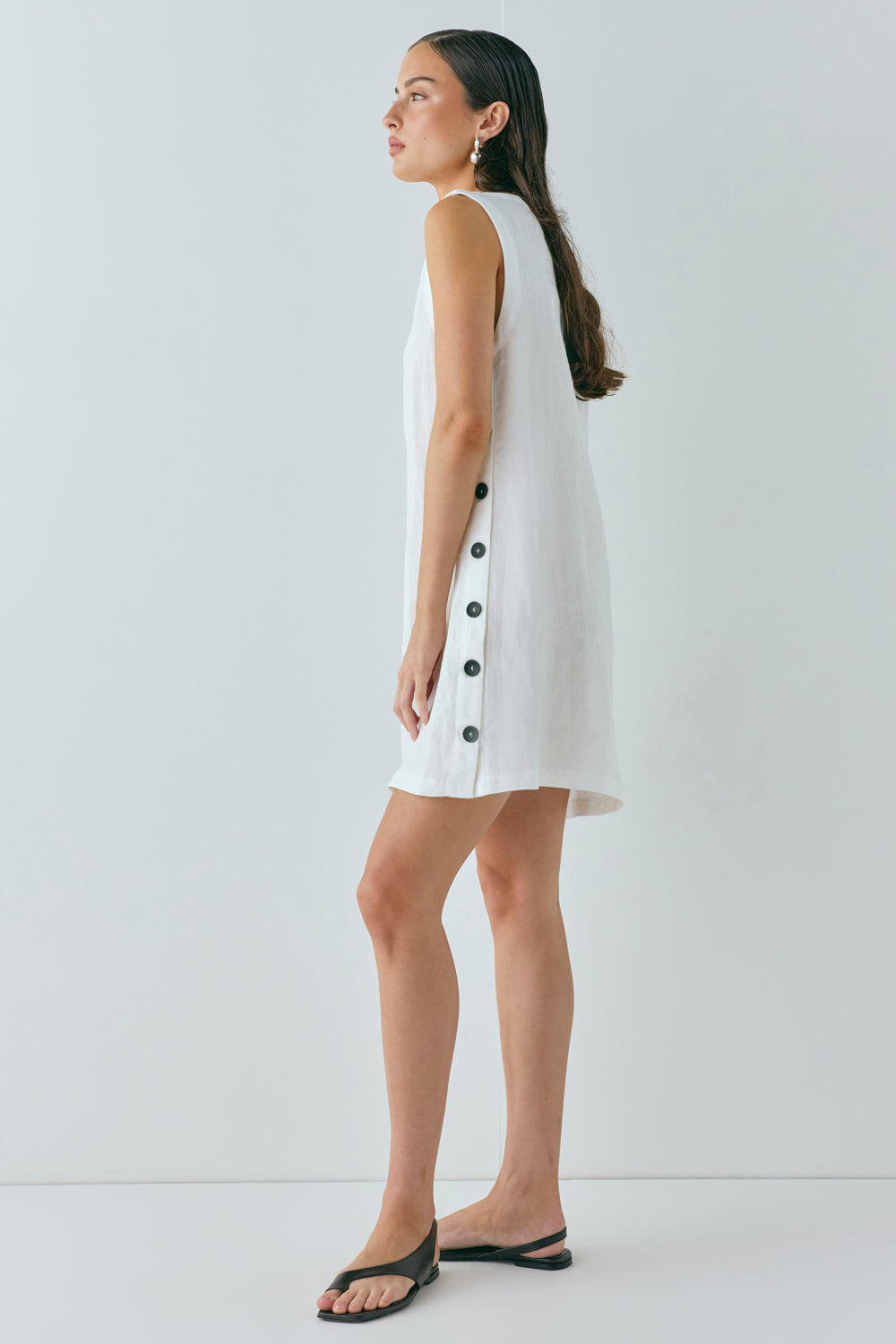 Annabelle Linen Mini Dress White