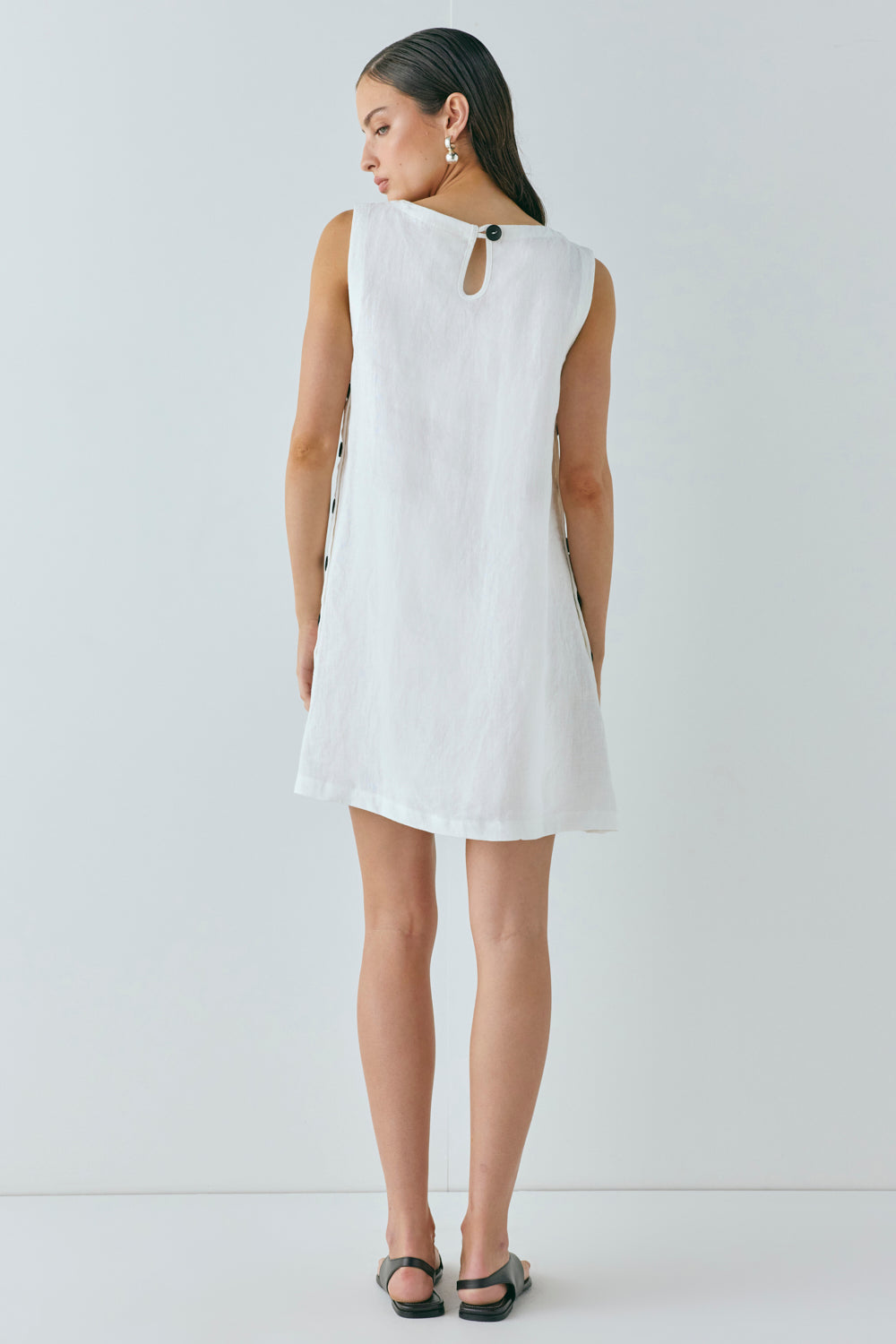 Annabelle Linen Mini Dress White