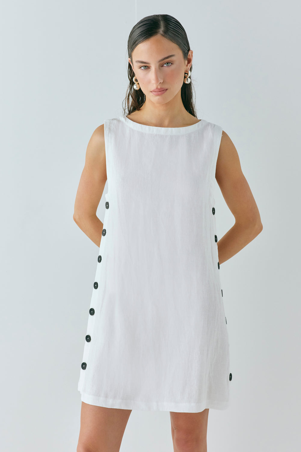 Annabelle Linen Mini Dress White