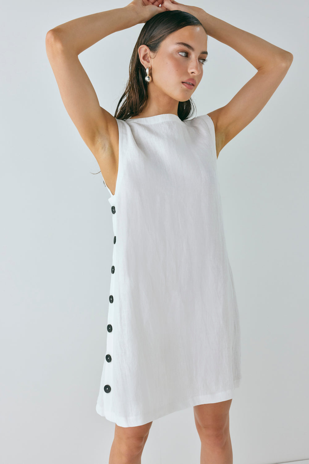 Annabelle Linen Mini Dress White