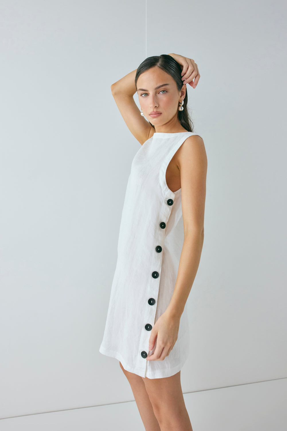 Annabelle Linen Mini Dress White