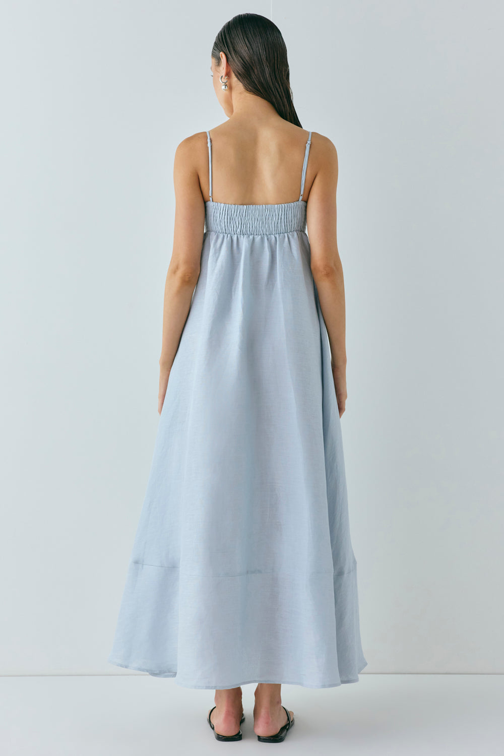 Behati Linen Maxi Dress Sky