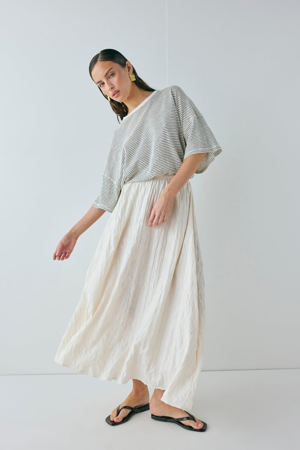 Solara Midi Skirt Cream
