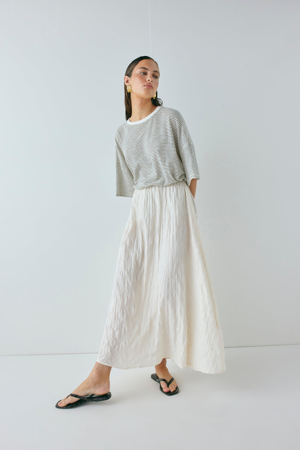 Solara Midi Skirt Cream