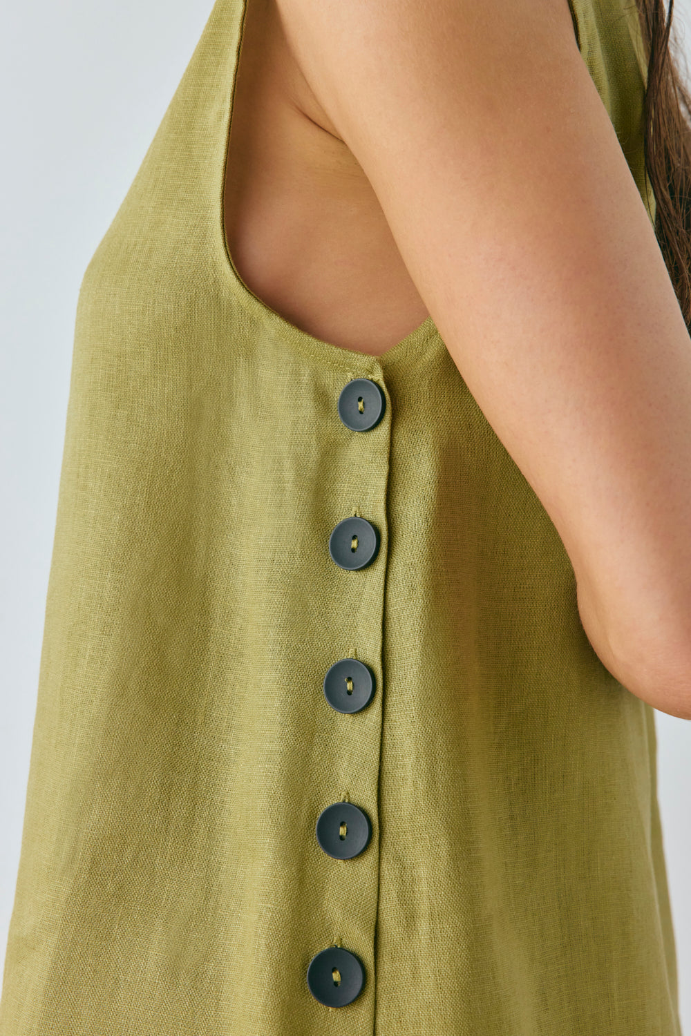Annabelle Linen Mini Dress Olive