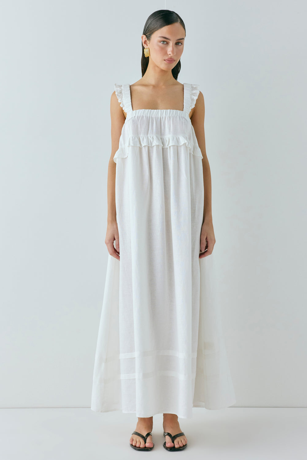 Curate & Create Smock Maxi Dress White