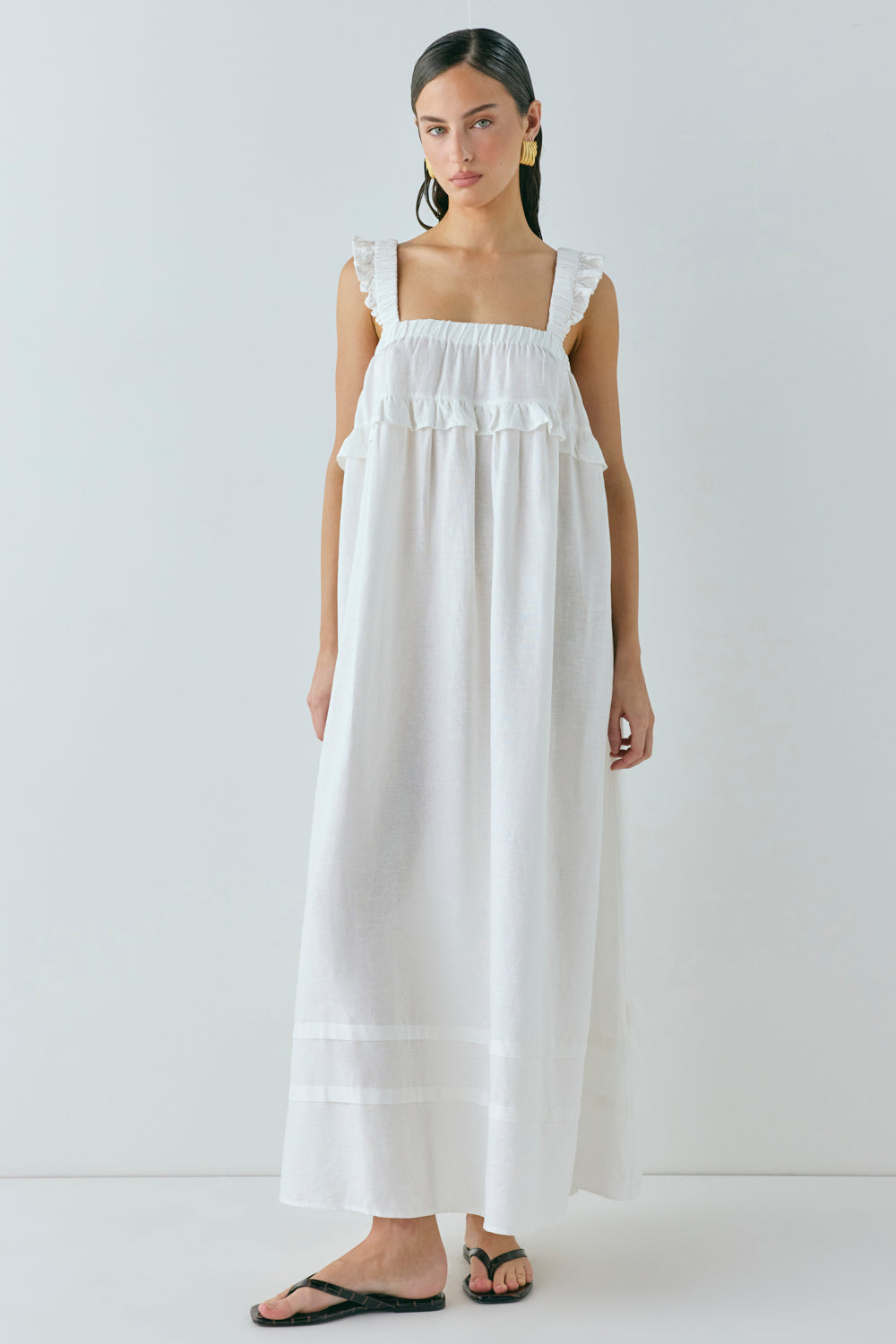 Curate & Create Smock Maxi Dress White