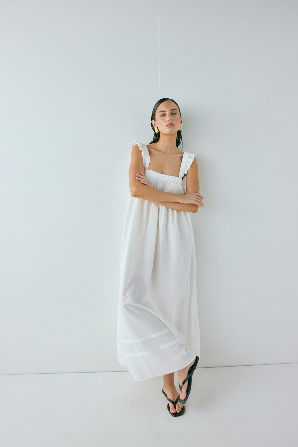Curate & Create Smock Maxi Dress White